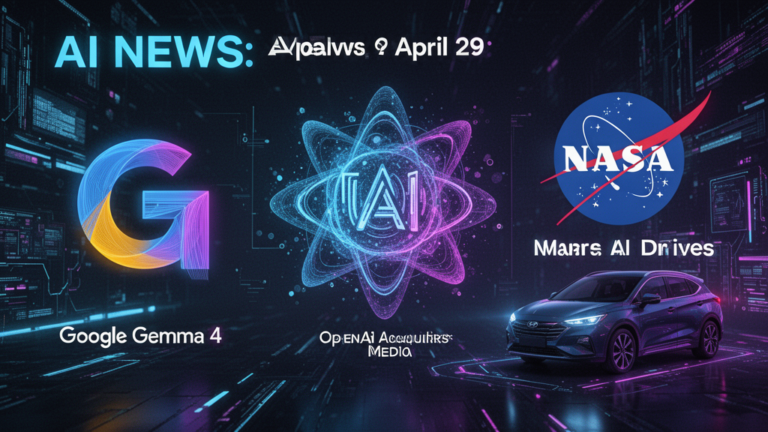AI News April 29 2026: Google Gemma 4, OpenAI Acquires Media, NASA Mars AI Drives