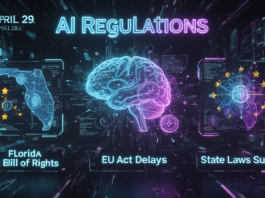 Featured image for article: AI Regulations April 29 2026: Florida AI Bill of Rights, EU Act Delays, State Laws Surge