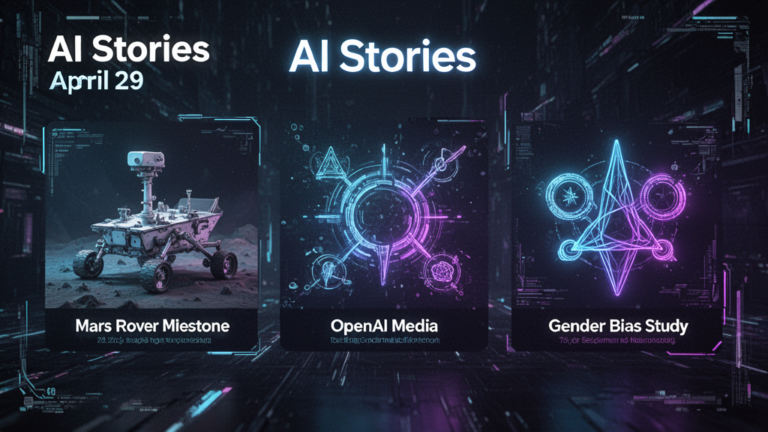 AI Stories April 29 2026: Mars Rover Milestone, OpenAI Media, Gender Bias Study