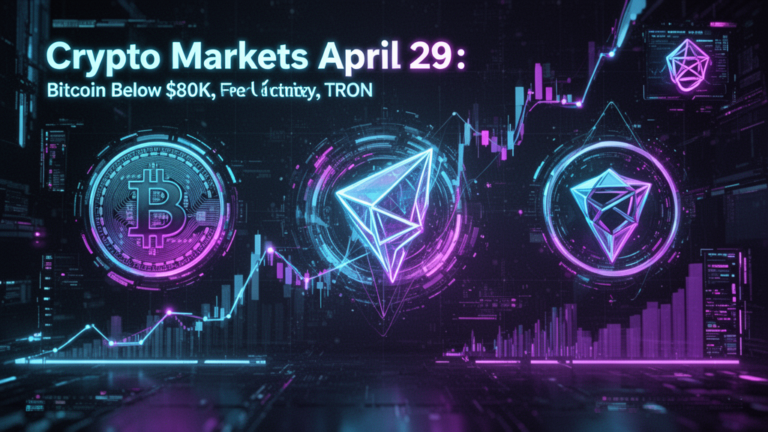 Crypto Markets April 29 2026: Bitcoin Below $80K, Fed Uncertainty, TRON-AAVE Move
