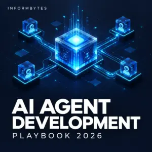 AI Agent Development Playbook 2026 cover with connected blue processing cubes